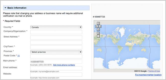 Información basica de Google Places